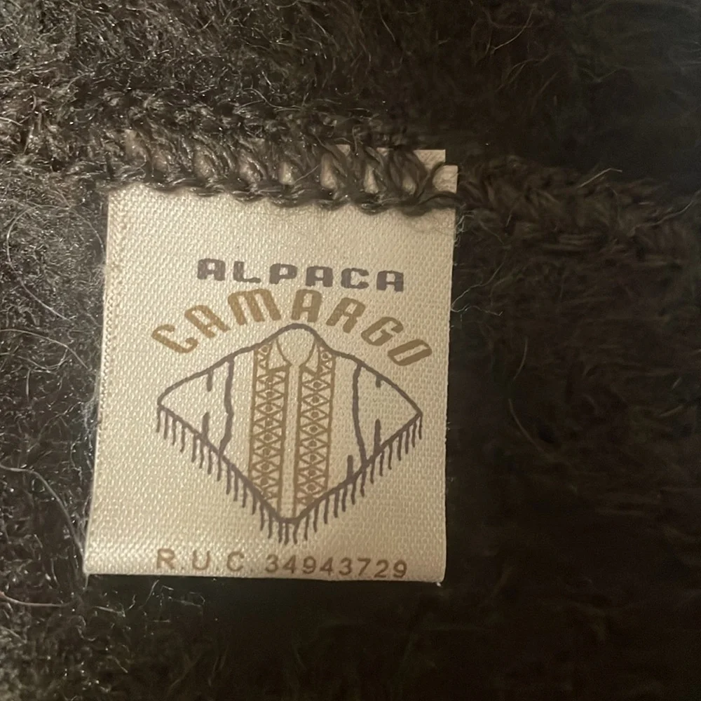 Alpaca Camargo Peru Chocolate Brown Scarf Fringe Soft Cozy Neutral Classic